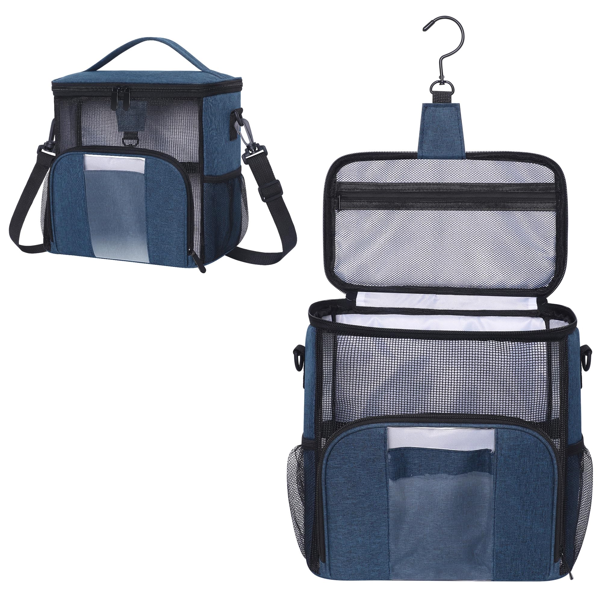 VOCUS Portable Shower Caddy College Tote Bag, Toiletry Bag for Men and Women,Travel Toiletry Organizer Bag with Hanging Hook,Large Water-resistant Shaving Bag for Toiletries Accessories