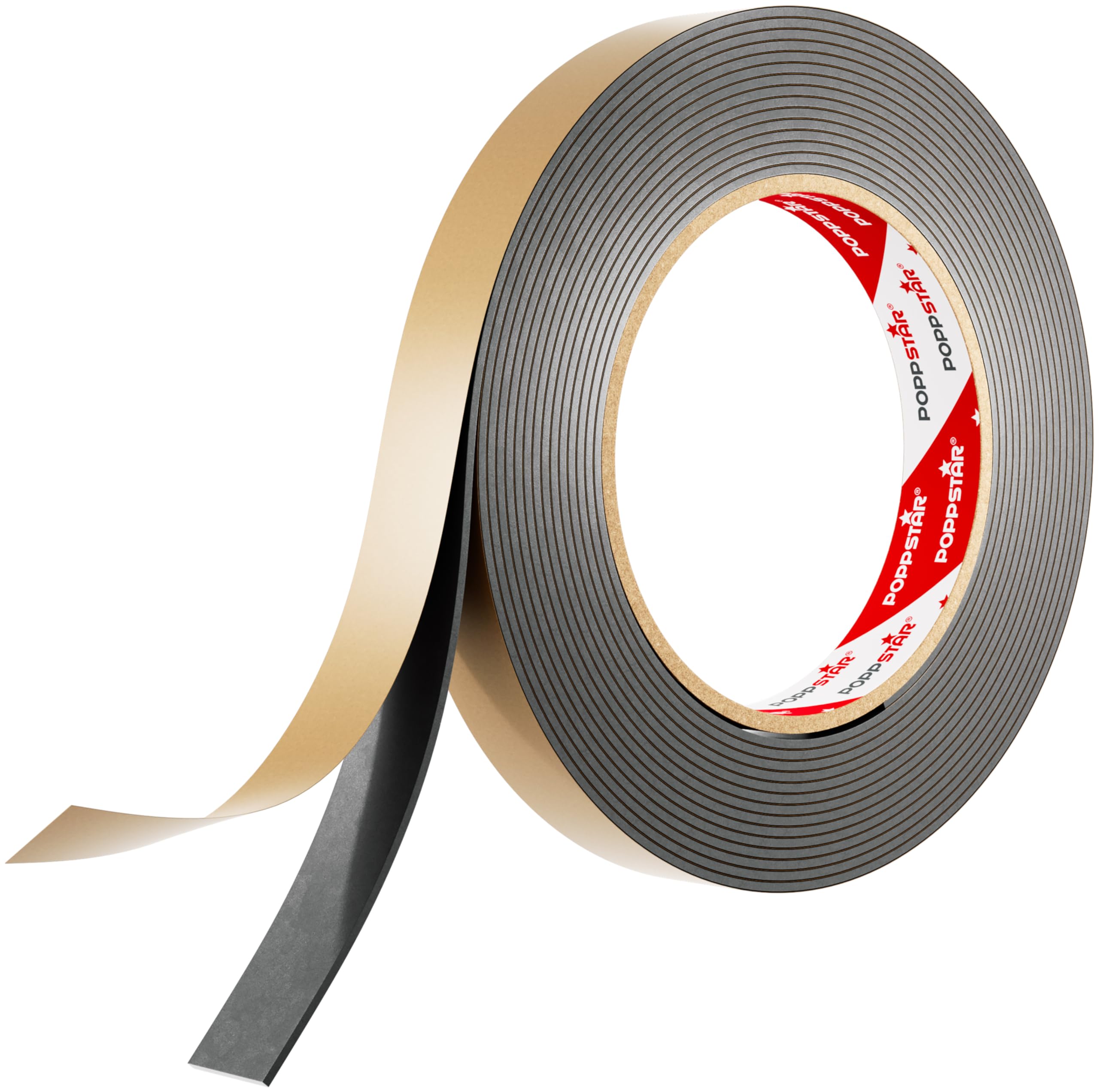 POPPSTAR Double-Sided Butyl Tape (5m x 15mm x 1.6mm) Butyl Rubber Tape, Black