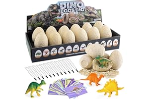 FOJELD Dinosaur Eggs Excavation Kit - 12 Unique Eggs Dinosaur Toy, Science STEM Gifts for Boys Girls Age 6-12