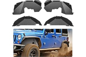 VEVOR Inner Fender Liner, Front & Rear Fender Liner Compatible with 2007-2018 Jeeps JK/JKU 2/4 Doors, Steel Mud Guards Bolt-o