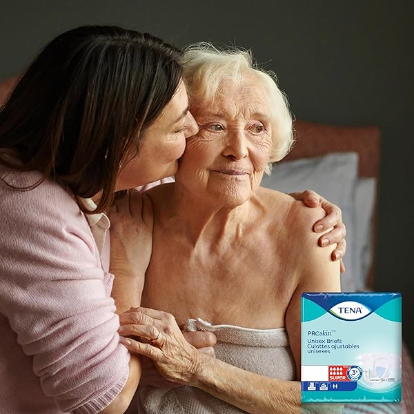 TENA PROSKIN INCONTINENCE SUPER BRIEFS, ADULT DIAPERS, SUPER ABSORBENCY, BLADDER LEAKS CONTROL, EXTRA LARGE, 12 CT
