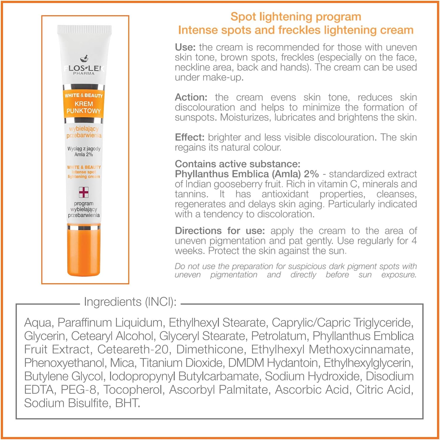 FLOSLEK Spot Face Cream Bleaching Discoloration & Freckles, Brightening point cream, 20 ml (Pack of 1) - Image 3