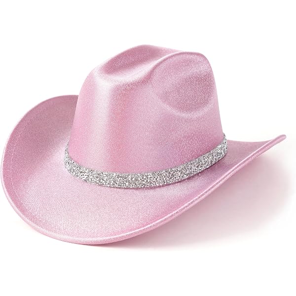 CXQRR Hot-Pink Rhinestone Western Cowboy Hat for Womens  display picture 1