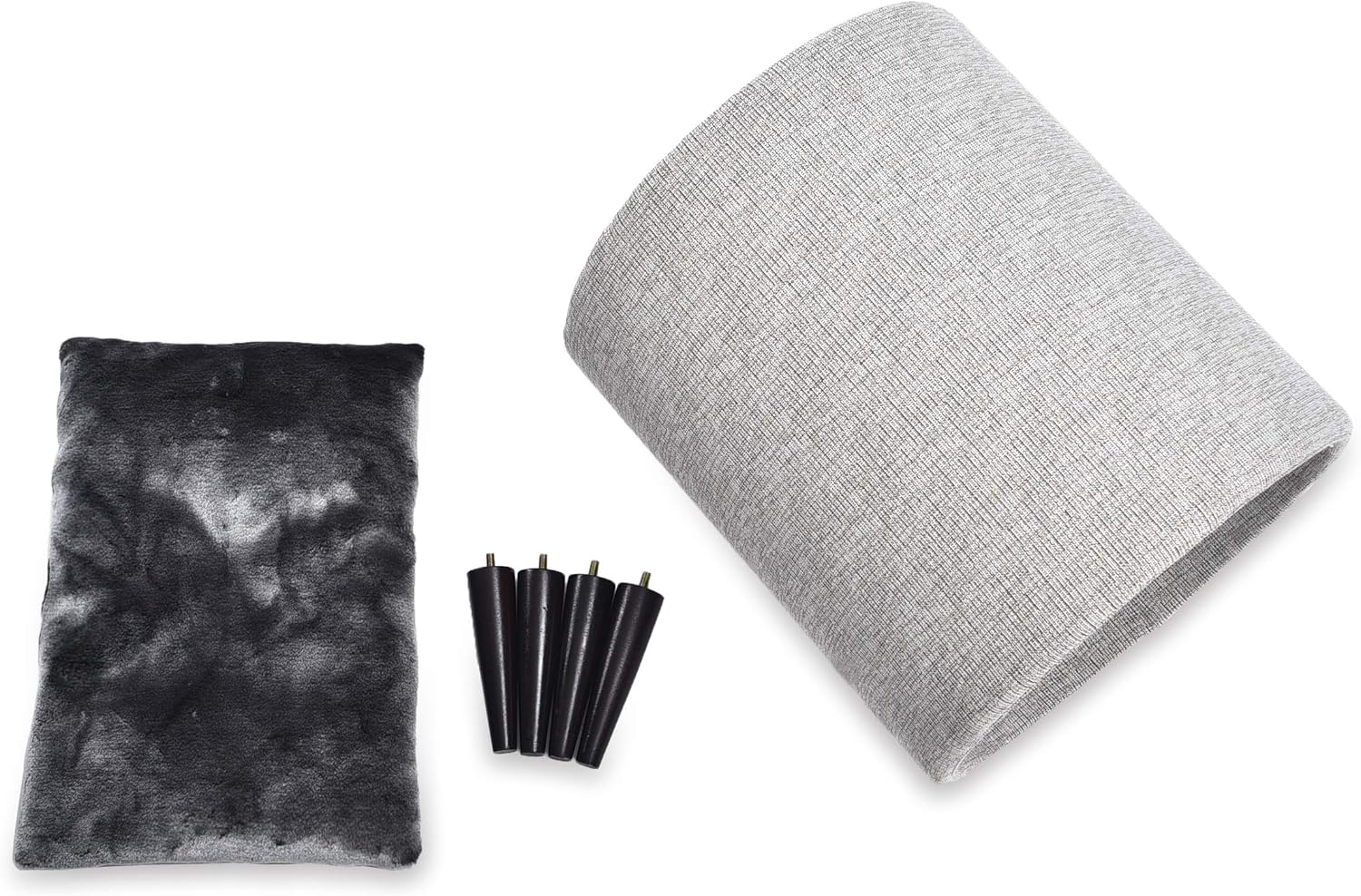 Cat Craft 4308601 Tunnel Bed, Grey and Brown Wooden Legs Cat Furniture, 15 Inch : Pet Supplies