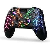 Exilapsire Wireless Controller for PC/Switch/Switch 2/iOS/Android, Black | Touch Panel, Hall/Tactile Triggers, RGB Illumination, Customizable Buttons