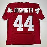 Facsimile Autographed Brian Bosworth Oklahoma Red Reprint Laser Auto College Football Jersey Size Men's XL