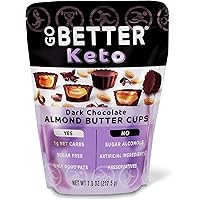 GO BETTER Keto Cups | Dark Chocolate with Almond Butter | 1g Net Carb, No Sugar, No Sugar Alcohols, No Artificial…