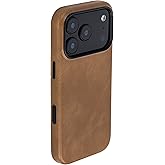Dockem Faux Leather Case for iPhone 17 Pro Compatible with MagSafe, with Capacitive Camera Control Button (MSVL, Light Brown)