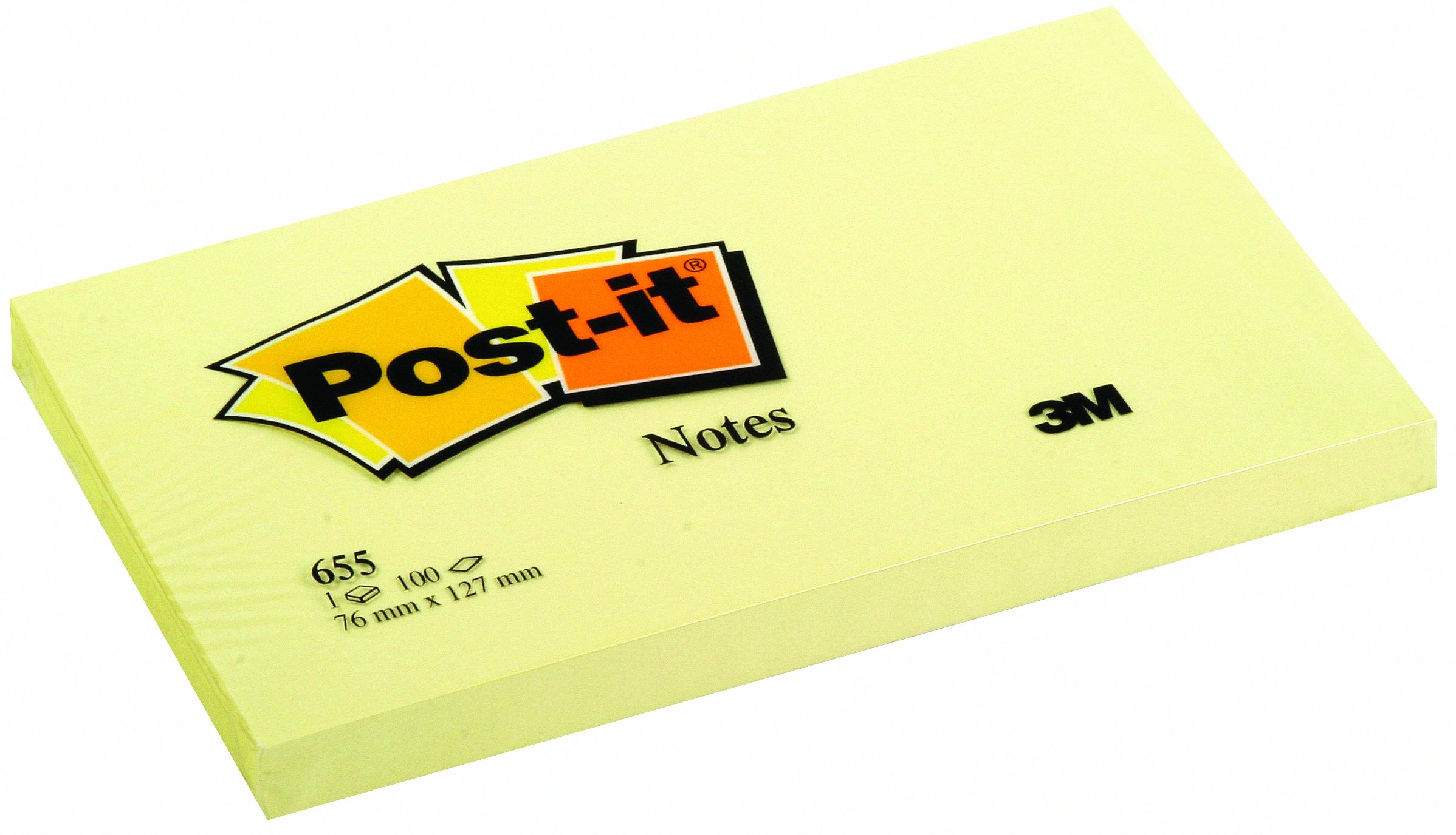 Post-It 655/6 76 x 127 mm Note - Canary Yellow