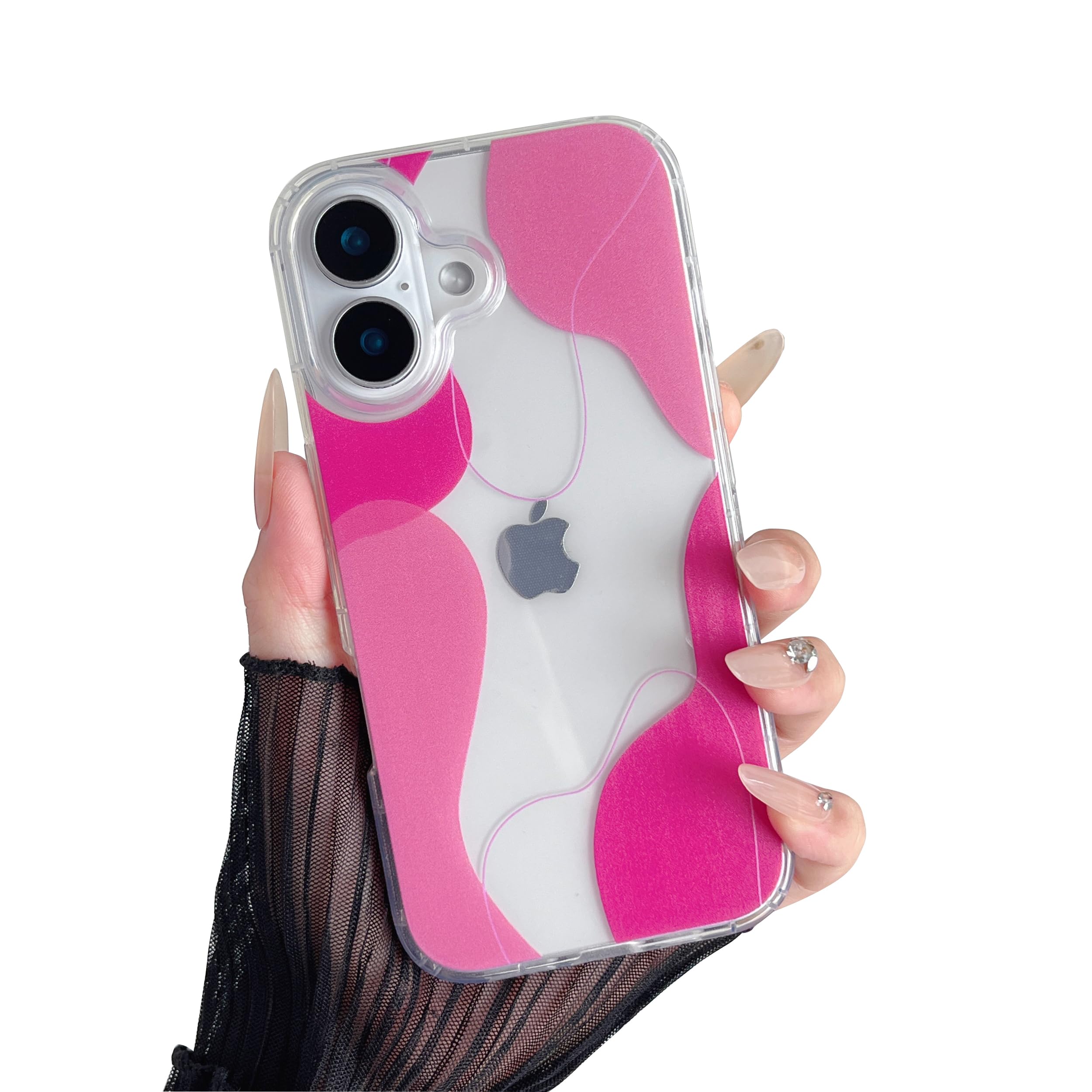 DEFBSC Compatible with iPhone 16 Plus Case, Soft Shaped Art Design with Built-in Bumper Protective Phone Case, Cute Slim TPU Cover Designed for iPhone 16 Plus Case,Red