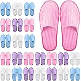 Geyoga 24 Pairs Disposable Slippers for Guests Bulk 2 Size Cotton Soft Spa Hotel House Slippers for Women Men Wedding Party Shoeless Home Indoor Travel