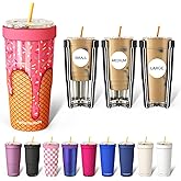 Frost Buddy Togo Buddy 30 oz Stainless Steel Vacuum Insulated Tumbler To Go Coffee Cup – Iced Coffee Cups, Iced Coffee Sleeve, Travel Mug, Thermal Cup for Hot & Cold Drinks, Dunkin Cup (Ice Cream)