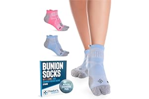 Doctor's Select 2 Pairs Bunion Socks for Women and Men - Copper & Bamboo Viscose infused Bunion Relief Socks | Toe Separator
