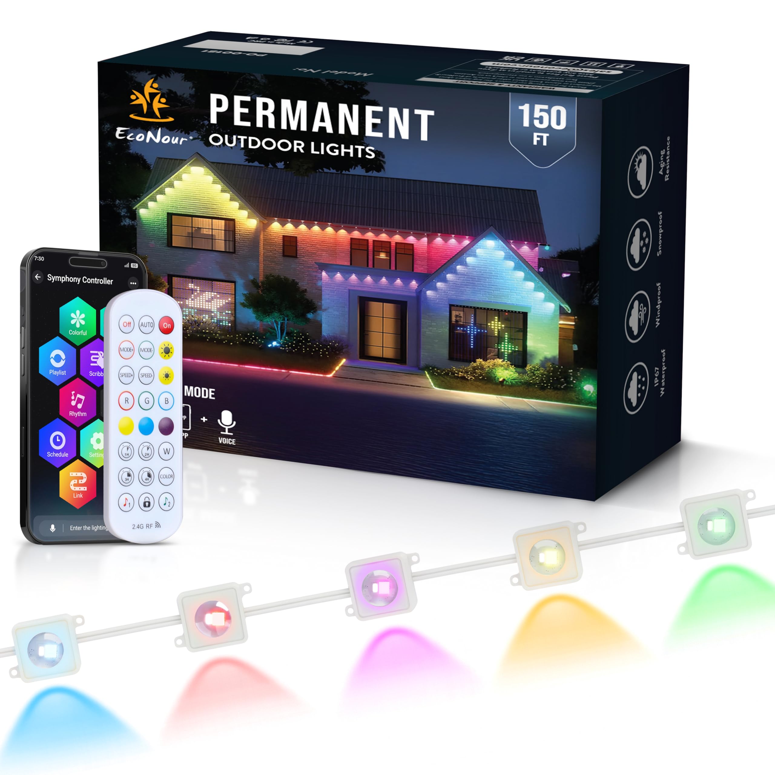 Photo 1 of  150 FT RGB Smart Permanent Outdoor Lights