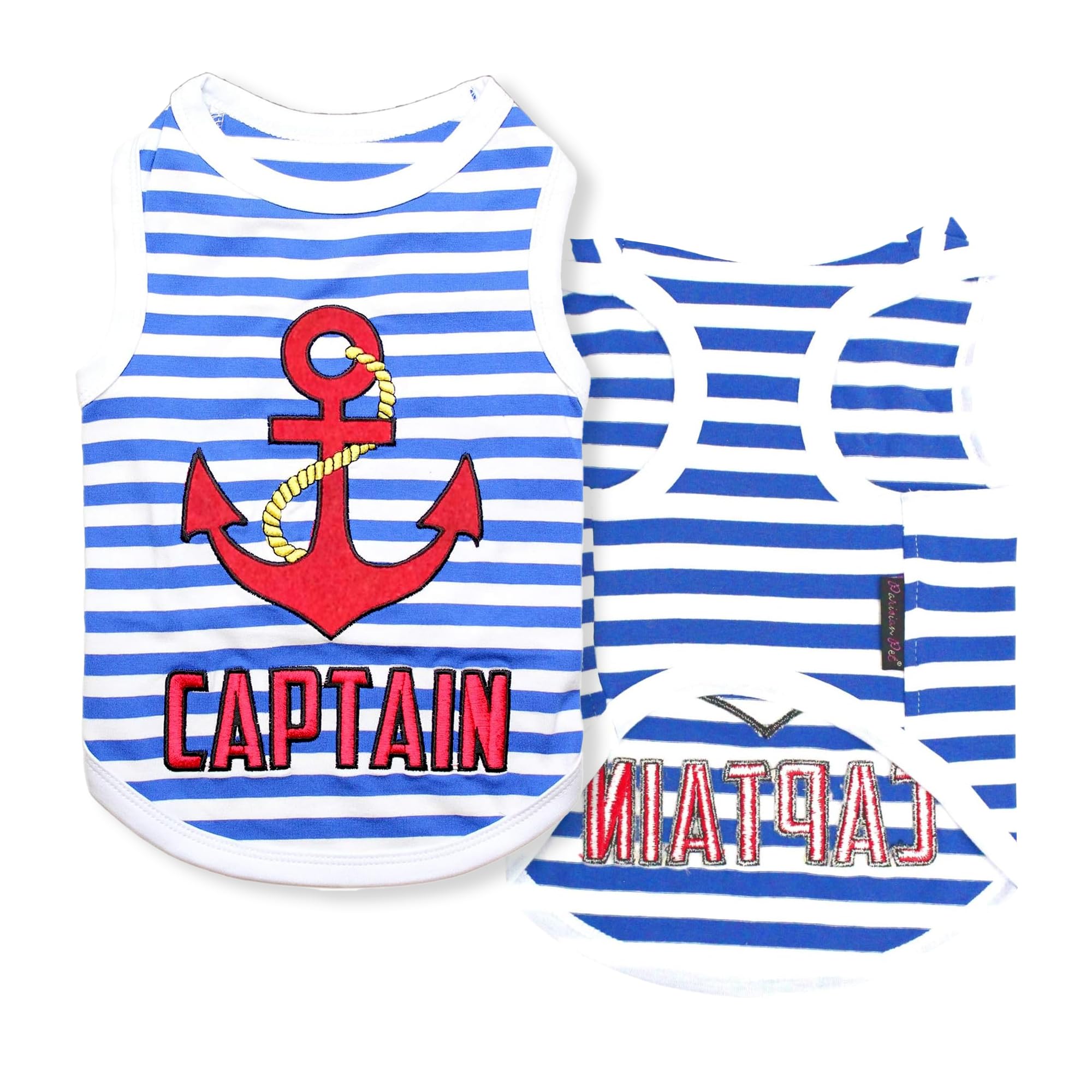 Parisian Pet Captain Dog T-Shirt, X-Large