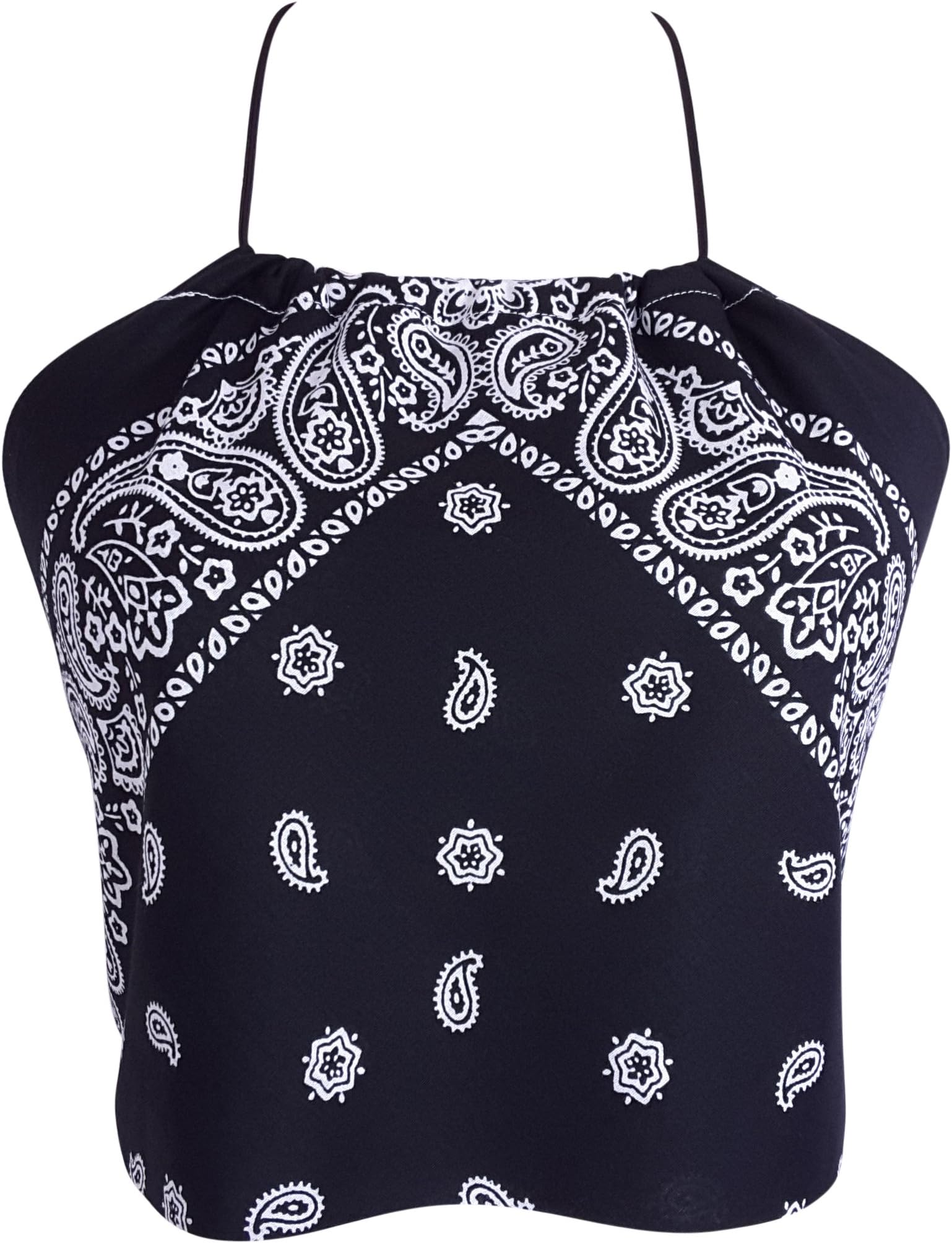 Downright Bandanas Bandana Halter Crop Top Shirt - Womens Clothing