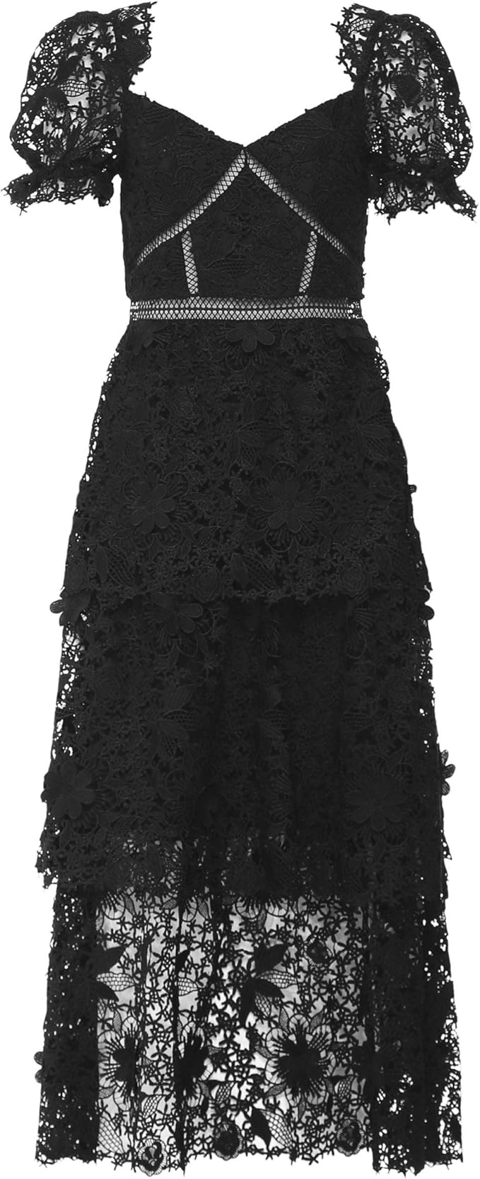 3d floral midi dress