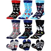 Hercicy 6 Pairs Men's Doctor Socks Male Novelty Medical Pharmacist Nurse Socks National Doctor's Day Nurse Week Appreciation Gifts Hospital Workers Assistants Nursing Graduation Party