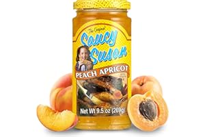 Saucy Susan Peach Apricot ORIGINAL Sauce 9.5 oz Jar – Sweet & tangy blend of apricots, peaches & spices; perfect for glazing, dipping or cooking; classic party appetizer glaze.