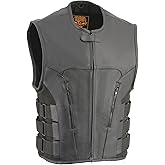 Men's Updated Bullet Proof Style Swat Vest Single Panel Back & Wide Arm Holes Perfect for Clubs Patches