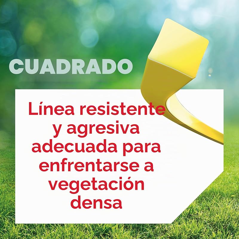 Fio quadrado amarelo para cortador de mato 4mm, relva, ervas daninhas, vegetação e mais, fio de nylon de alta resistência, compatível com a maioria dos modelos padrão, 4,0mm x 95m (69-478-Y)