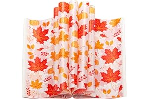 KVCSYAW 100 Pcs Thanksgiving Day Wax Paper Food Wraps - Sandwich Wrap Paper Deli Wraps, Waterproof Oil-proof Picnic Basket Liners with Maple Leaf Pattern for Kitchen Handmade Food