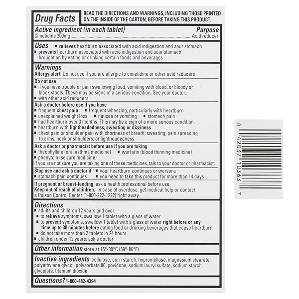 TAGAMET HB 200 MG CIMETIDINE ACID REDUCER AND HEARTBURN RELIEF, 30 COUNT