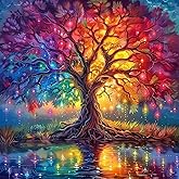 Tree of Life Diamond Painting Kits for Adults-Trees Diamond Art Kits for Adults,Colorful Tree DIY 5D Diamond Painting Gem Art