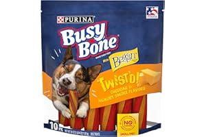 Purina Busy With Beggin' Made in USA Facilities Small/Medium Breed Dog Chew, Twist'd Cheddar & Hickory Smoke Flavors - 10 ct. Pouch