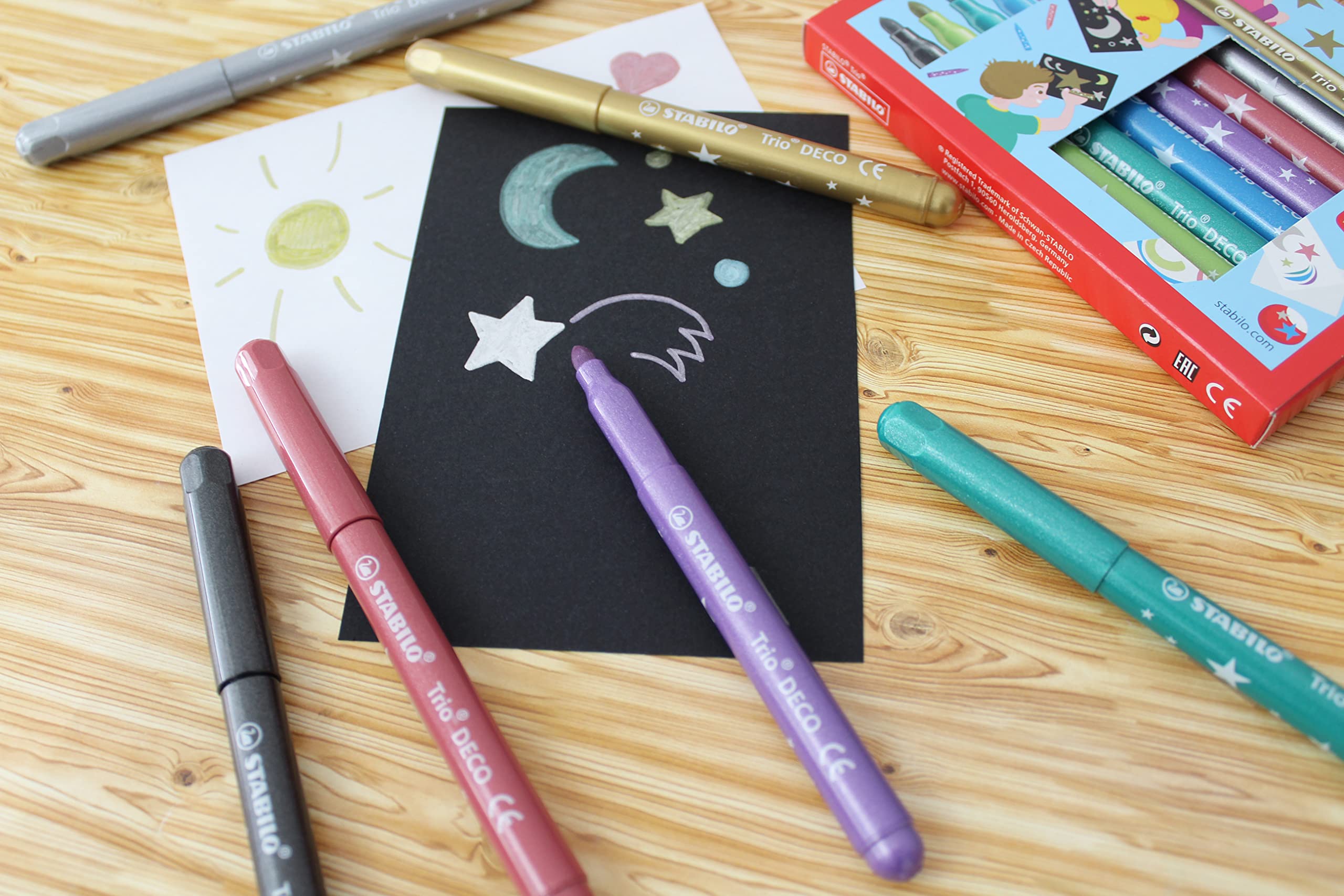 STABILO - Metallic-Filzstift mit robuster XL-Spitze - Trio DECO - 8er Pack 4