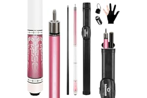 HomeSeason Fiberglass Pool Cue 58" Professional Pool Stick 12.7mm 4-Layer Tip Low Deflection Cue Stick, 3 * 8/8Joint Pin, Ultra-Smooth, Billiard Cue Sticks