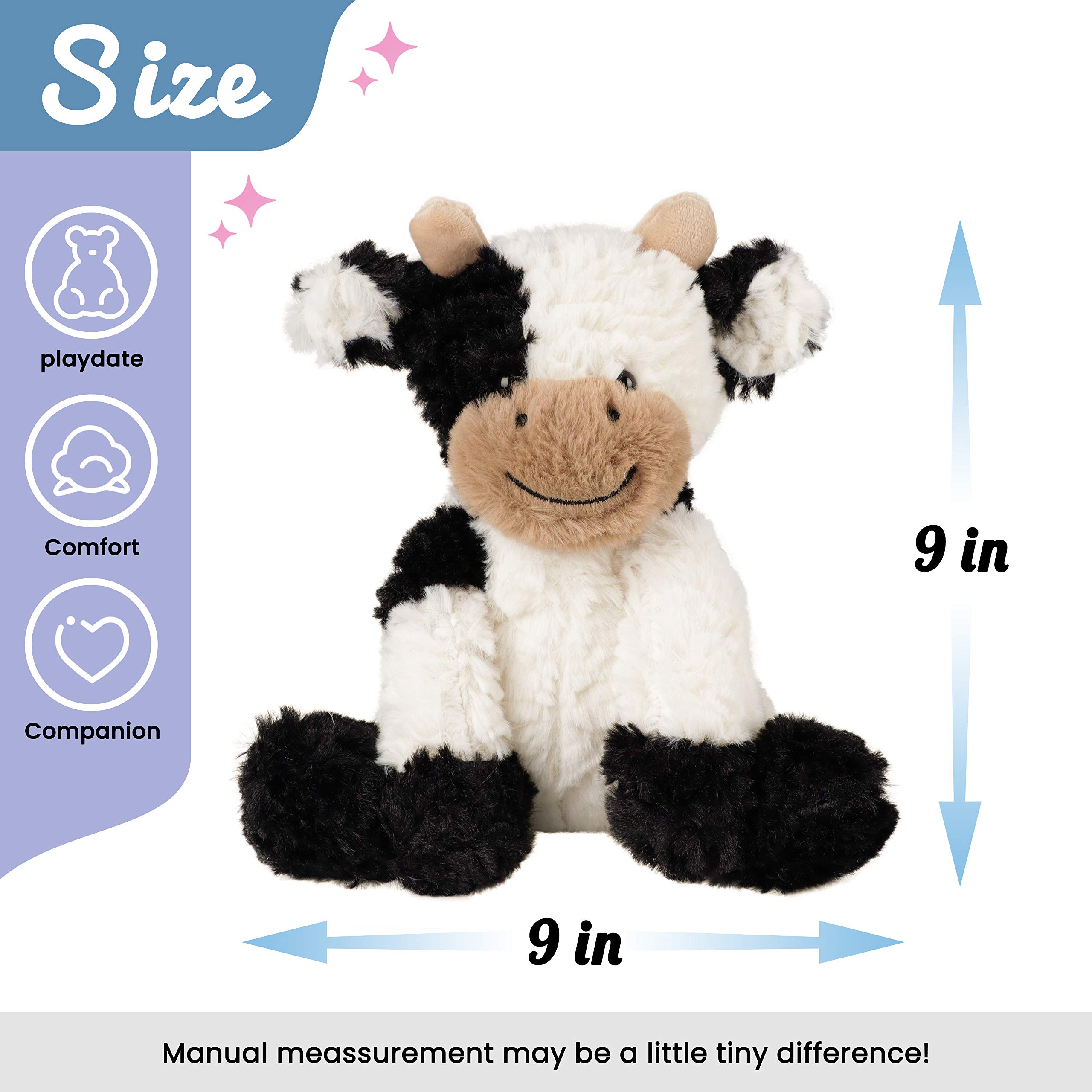 Hopearl Kuschelige Kuh Aus Weichem Plüsch - Niedliche Milchkuh Als Kuscheliges Geschenk Für Jungen, Mädchen & Kinder (22,9 cm) 3