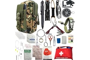 ALERTOA Survival Kit - All-in-One Survival Gear and Supplies for Camping, Hiking, Hunting, and Car Emergencies - Essential Tools, Great Gift for Men, Fathers, Boyfriends, Boys, Dads and Scouts