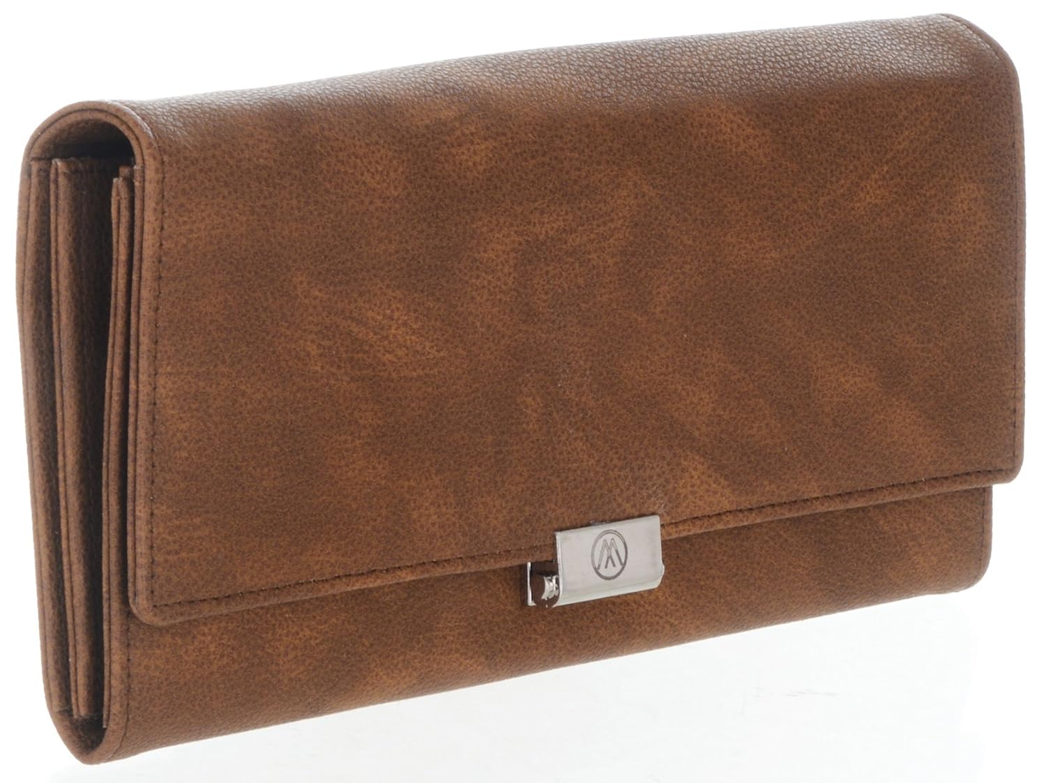 markques diana leather clutch purse for women and girls (dia-3302) (brown)