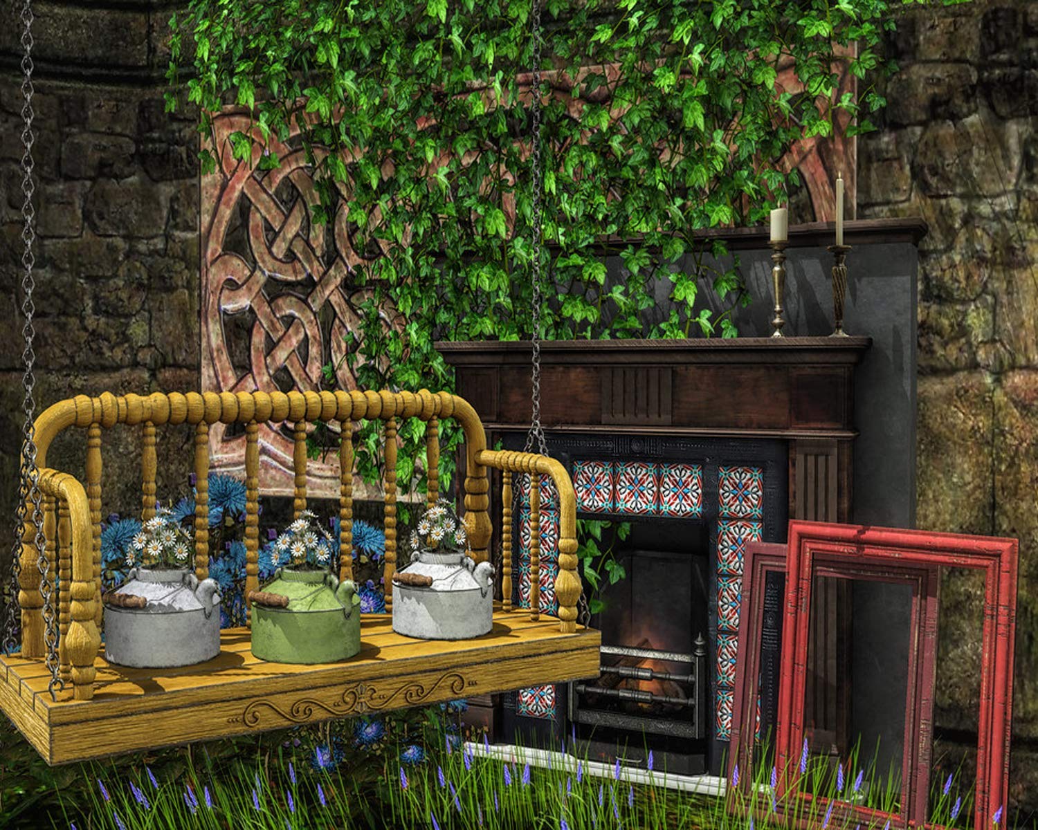 Ivy garland artificial faux plant 12pcs (84FT) Garland Fake Ivy Vine Hanging Plant for Home office garden Christmas Wedding indoor & outdoor party decorations.