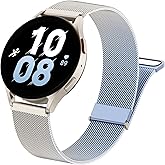 GEAK Metal Bands Compatible with Galaxy Watch 7 Band 6 5 4 FE Active 2 40mm 44mm/Galaxy 5 pro 45mm/Classic, 20mm Stainless Steel Milanese Mesh Loop Magnetic Strap for Samsung Watch Bands Women Men