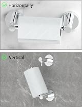 WZRUA Chrome SUS304 Wall Mounted Toilet Roll Holder Double Post Pivoting view 4