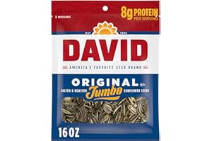 DAVID Roasted and Salted Jumbo Sunflower Seeds, Original Flavor, 16oz.