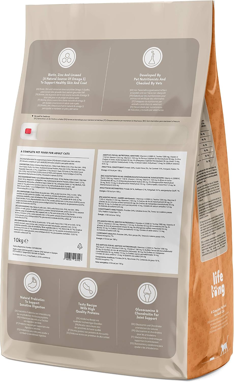 by Amazon Complete Dry Cat Food Rich in Chicken & Rice for Adult Cats 1 Pack of 10 kg (Previously a Lifelong brand, same product) - Image 3