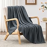 Love's cabin 6 Layer 100% Cotton Muslin Blanket, 50"x60" Throw Muslin Blanket for Couch Bed, Dark Grey Muslin Throw Blanket, Lightweight and Breathable Cotton Gauze for Adult