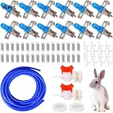 Automatic Rabbit Watering Kit - Including 5/16" Hose, 16 PCS Nipple Drinkers, Barb Fittings to G1/2" Thread Connectors, T-Fittings, Springs, and Gaskets, Automatic Rabbit Watering System