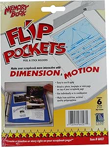 C-Line Memory Book Scrapbook Flip Pockets for 4 x 6 Inch Photos, Clear, 6 per Pack (66027)