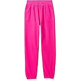 Izod Girls' Sensory-Friendly Sweatpants, Soft Fleece Fabric with Elastic Waist&Drawstring,Tagless,Flattened Seams & Pockets