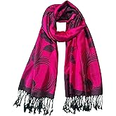 Wendyfull Reversible Paisley Pashmina Shawl Wrap for Women Rave Scarf Vintage Jacquard Scarves Soft All Seasons