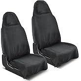 Movetility Waterproof 2 Pack Car Seat Towel Cover After Gym, Sweatproof Universal Fit Towel Seat Covers Washable Non-Slip Front Towel Bucket Seat Protector for Cars SUVs Vans Trucks(Black,2-Pcs)