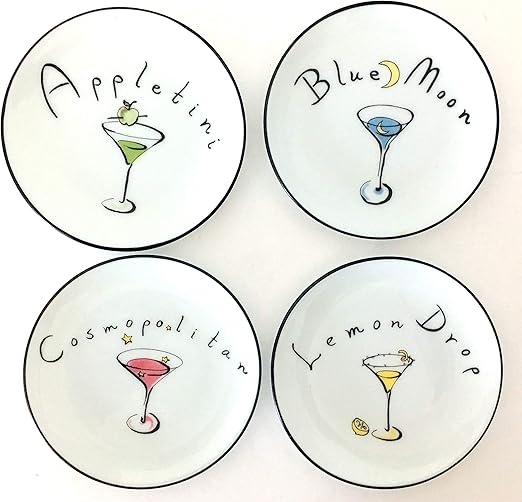 Amazon Com Martini Cocktail Plates Set Of 4 Pottery Barn Plates