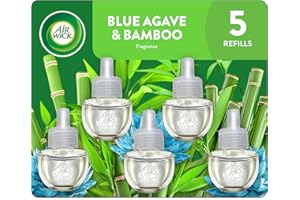 Air Wick Plug in Scented Oil Refill, 5 ct, Blue Agave and Bamboo, Air Freshener, Essential Oils
