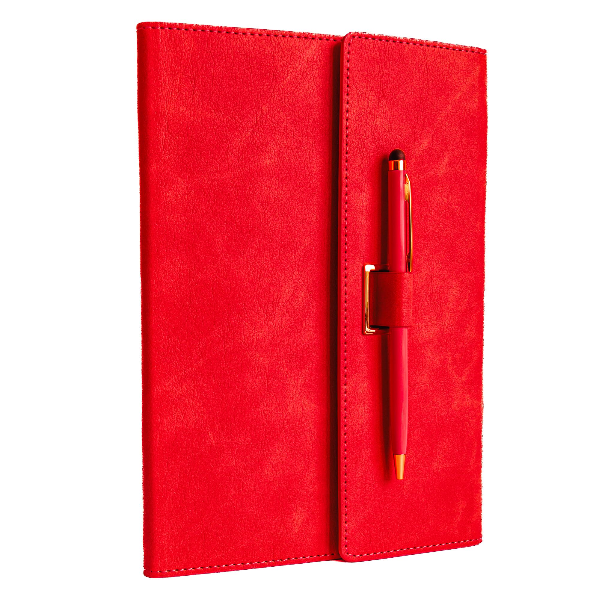 Red A5 Journals for Women & Men | Notebook and pen set | Journal Notebook | Notebooks for women | Faux Leather notebook | Notebook and pen gift sets | Leather bound notebook |Premium lined pages