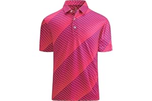 DEER LADY Mens Golf Shirts Short Sleeve Moisture Wicking Dry Fit Performance Athletic Polo Shirt