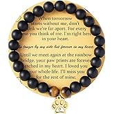 VZBarn Memorial Gifts for Loss of Pet’s Mom Pet Keepsake Dog Cat Paw Charm Natural Stone Bracelet Remembrance Gift for Women